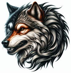 Naklejka premium TRIBAL TATOO トライバル タトゥ 狼 wolf