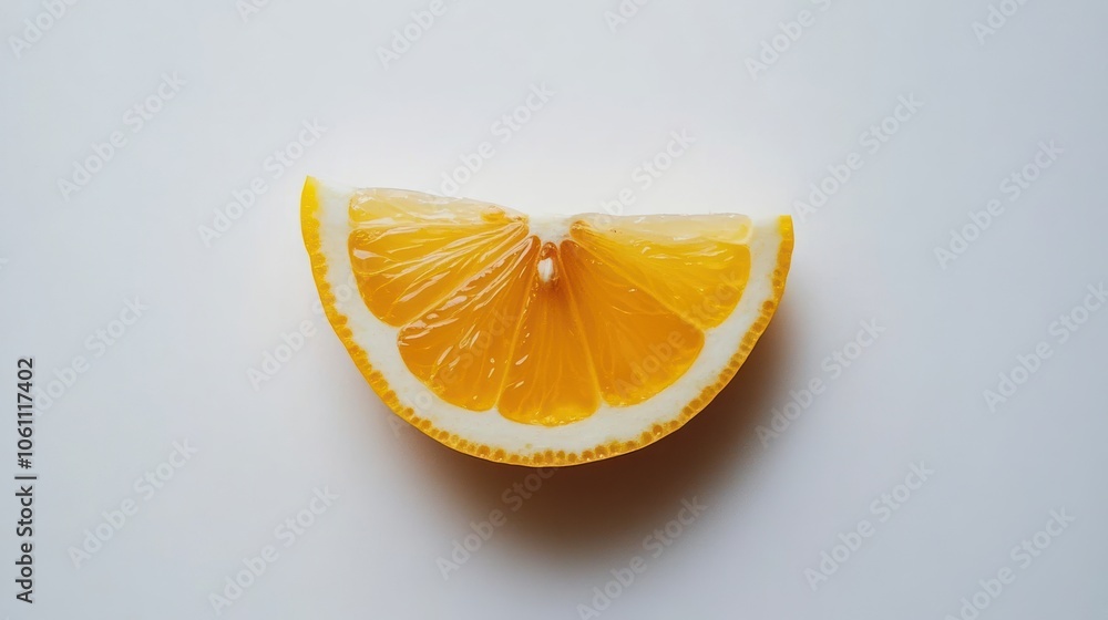 Poster a single slice of lemon on a white background