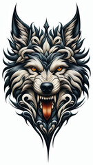 Fototapeta premium TRIBAL TATOO トライバル タトゥ 狼 wolf