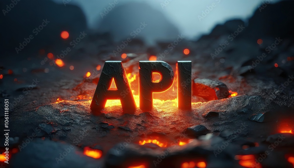 Poster api in fiery lava environment: a creative visualization