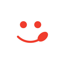 Logo smile with spoon happy and joy