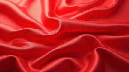 Obraz premium Red Silk Fabric Draped Elegantly Isolated on White Background Luxurious Textile