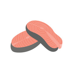 Logo salmon fish raw with blank background