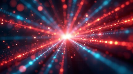 Fototapeta premium Futuristic Abstract Wallpaper with Dynamic Laser Beams and Vibrant Sparks Sci-Fi Digital Art Background