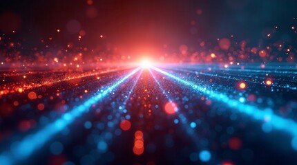 Fototapeta premium Futuristic Abstract Wallpaper with Dynamic Laser Beams and Vibrant Sparks Sci-Fi Digital Art Background