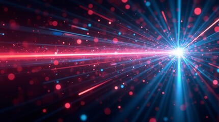 Fototapeta premium Futuristic Abstract Wallpaper with Dynamic Laser Beams and Vibrant Sparks Sci-Fi Digital Art Background