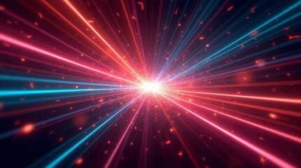 Futuristic Abstract Wallpaper with Dynamic Laser Beams and Vibrant Sparks Sci-Fi Digital Art Background