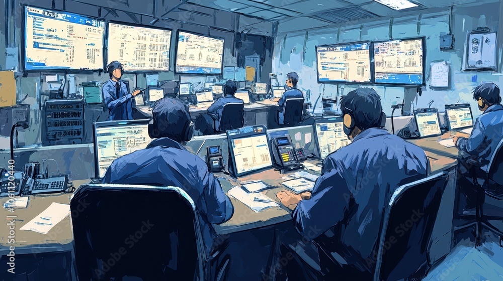 Poster monitoring the control room: a glimpse into the nerve center of operations