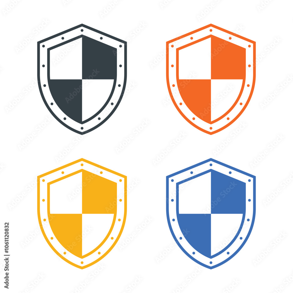 Fototapete vector shield icon in multiple color