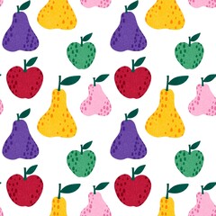 Summer fruit seamless pears pattern for wrapping paper and fabrics
