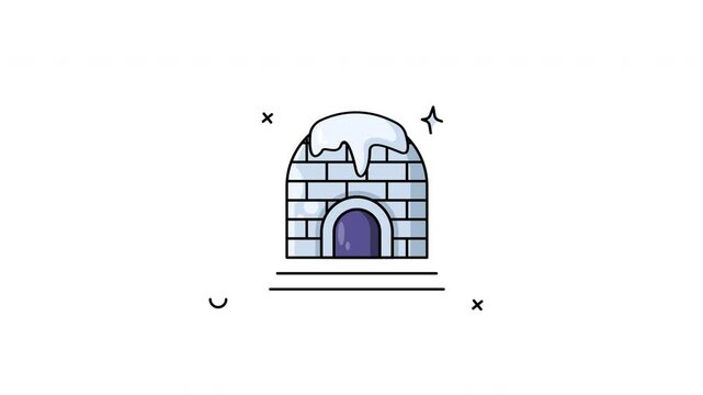 igloo house animated icon illustration motion graphic design