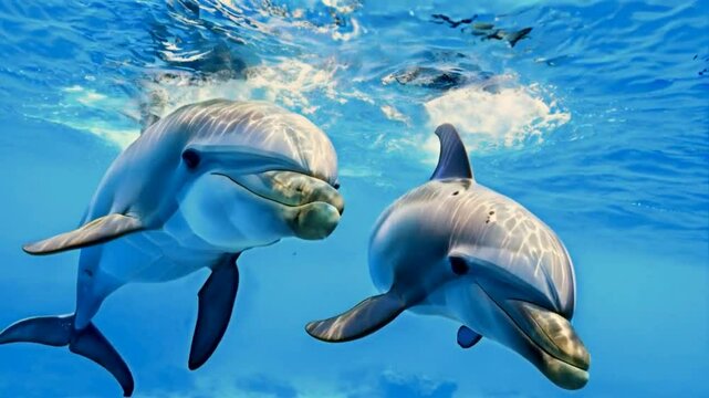 two cute dolphins