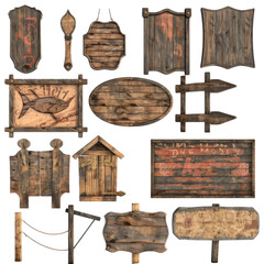 Naklejka premium woodenboard isolated on transparent background, png elements collection.