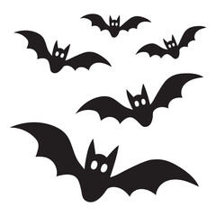 Fototapeta premium Vector Hand Drawn Bats Silhouette Icon