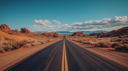 Endless Road Through the Majestic Desert Landscape