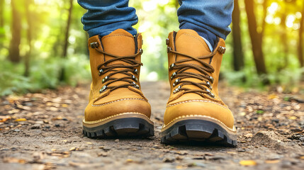 Hiking Boots in Forest, Nature, Trail, Path, Adventure, Travel