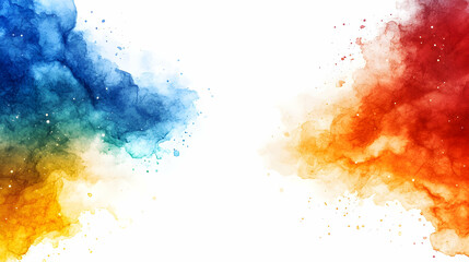 Obraz premium Abstract Watercolor Background with Blue and Orange Colors, art, design, painting, texture, pattern
