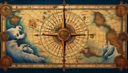 compass on map