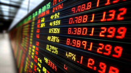 Fototapeta premium Stock Market Ticker, stock exchange, finance, business, economy, trading