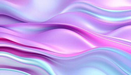 Obraz premium Layered waves of color, shifting from green to purple to pink, give the illusion of an iridescent surface. 