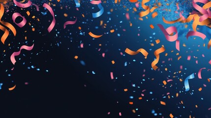 Vibrant Confetti Celebration on Dark Background