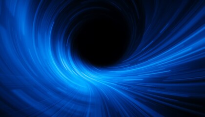 Fototapeta premium A spiraling tunnel of blue and black gradients, with streaks of light creating a sense of motion