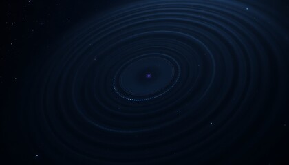 Obraz premium Soft circular waves radiate outward, giving a sense of motion in a vast expanse of dark space, with touches of blue, purple, and silver forming distant galaxies.