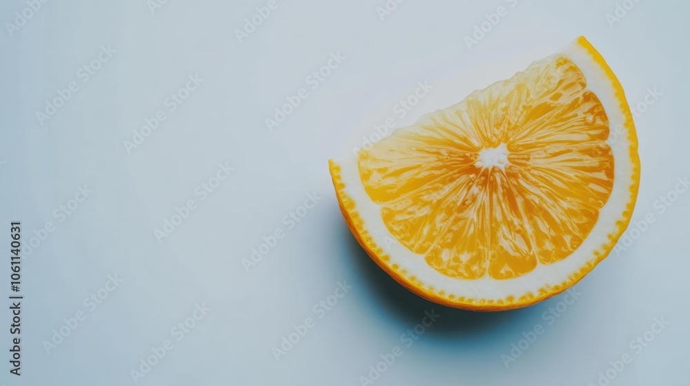 Poster a single slice of lemon on a white background