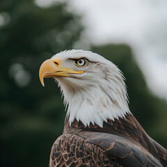 Obraz premium Bald Eagle Close-up Portrait, bird of prey, raptor, wildlife, animal, nature