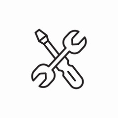 maintenance service screwdriver wrench icon sign vector