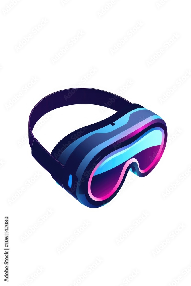 Poster high-tech device with colorful design for virtual reality immersion.