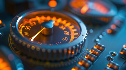 Closeup View of a Circular Gauge with Numbers