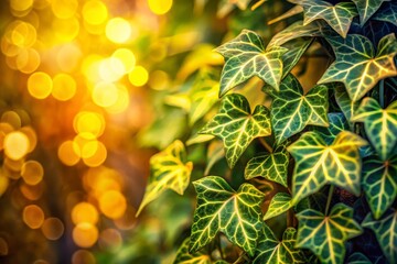 Obraz premium Vibrant Ivy Leaves with Bokeh Background Effect