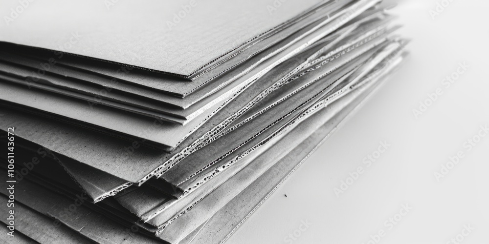 Poster overlapping stack of paper documents. blurred background for focus on books.