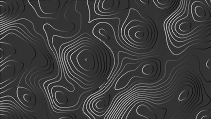Topography vector background, banner. Imitation of a geographical map, contour lines. Modern design with topographic wavy pattern design.paper texture Imitation of a geographical map shades	
