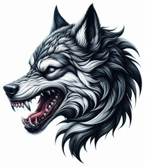 Naklejka premium TRIBAL TATOO トライバル タトゥ 狼 wolf