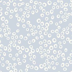 Abstract seamless pattern with bubbles and circles. Cute vector background. Hand drawn simple water texture illustration
