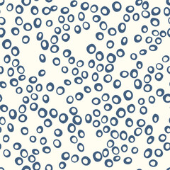 Abstract seamless pattern with bubbles and circles. Cute vector background. Hand drawn simple water texture illustration