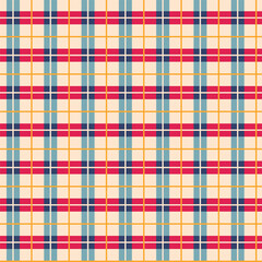 Classic tartan plaid vector seamless pattern. Colorful geometric background. Abstract madras plaid wallpaper. Scottish check weave fashion print