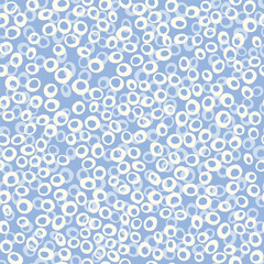 Abstract seamless pattern with bubbles and circles. Cute vector background. Hand drawn simple water texture illustration