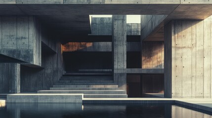 Modern Concrete Architecture with a Pool