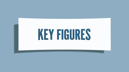Key Figures.. A card isolated on blue background.