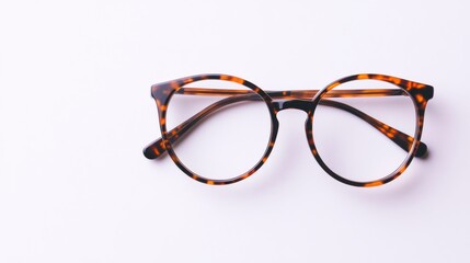 Tortoise Shell Eyeglasses on a White Background