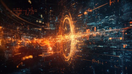 Obraz premium Digital Tunnel of Data