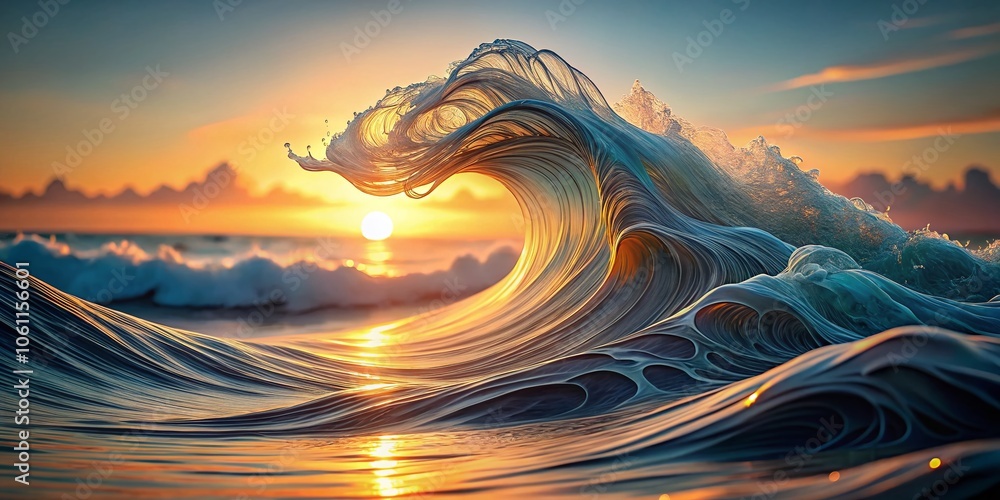 Poster abstract line wave art in high depth of field - fluidity, movement, and artistic expression in minim