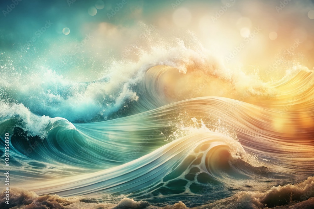 Poster abstract texture with dynamic waves in muted tones for artistic backgrounds and projects