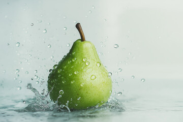 green apple with water drops