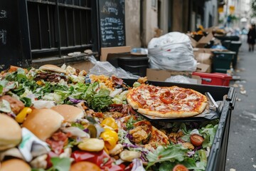 Abundant Food Waste Piled on the Street