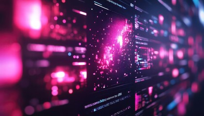 Obraz premium Remote work collaboration via video call, vibrant interface, soft lighting, sleek modern design, photo-realistic