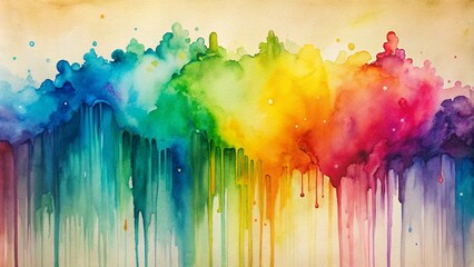 Fototapeta premium Chroma Cascade: Abstract Colorful Watercolor Flow in Minimalist Style for Modern Art Enthusiasts
